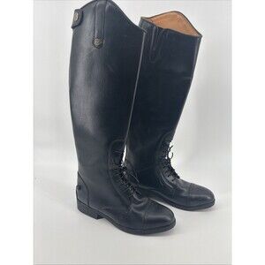EQUISTAR Girls BLACK EQUESTRIAN TALL FIELD RIDING BOOTS SZ6 SYNTHETIC